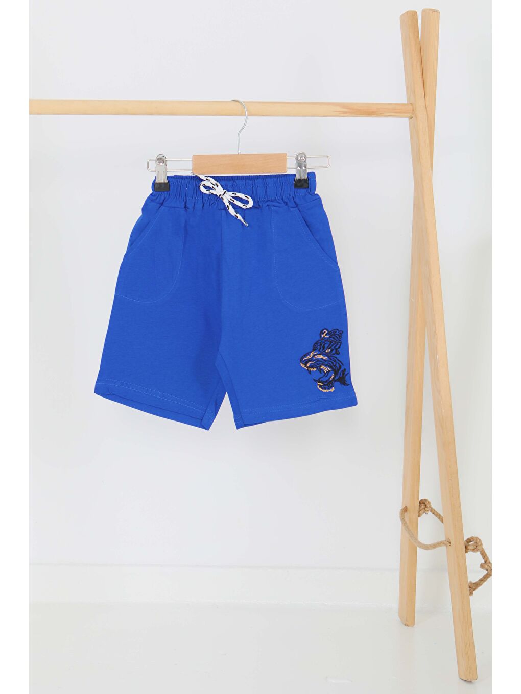 Mavi Kız Çocuk Saks Baskılı Şort - 27336