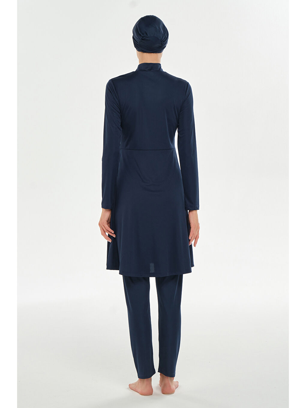 Elastanlı Tam Kapalı Uzun Tesettür Mayo 3128 Koyu Lacivert05-2