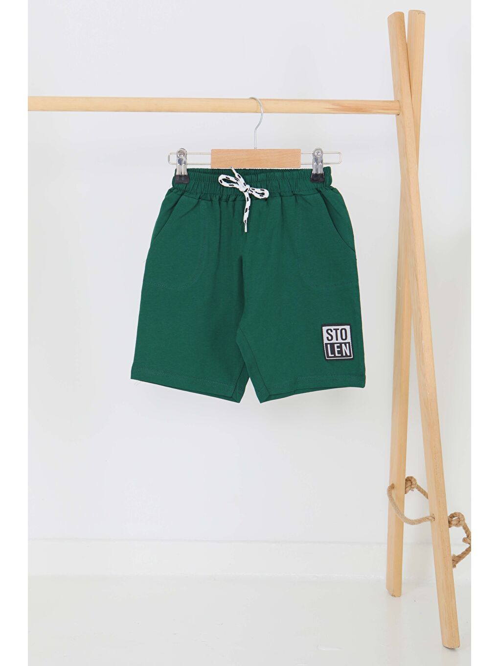 Yeşil Kız Çocuk Zümrüt Baskılı Şort - 27335