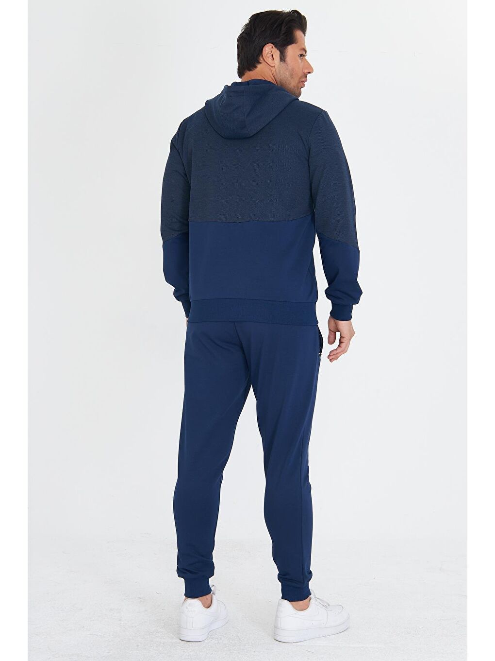 Erkek Pamuklu Kapüşonlu Eşofman Takımı İndigo 5815-İ-5