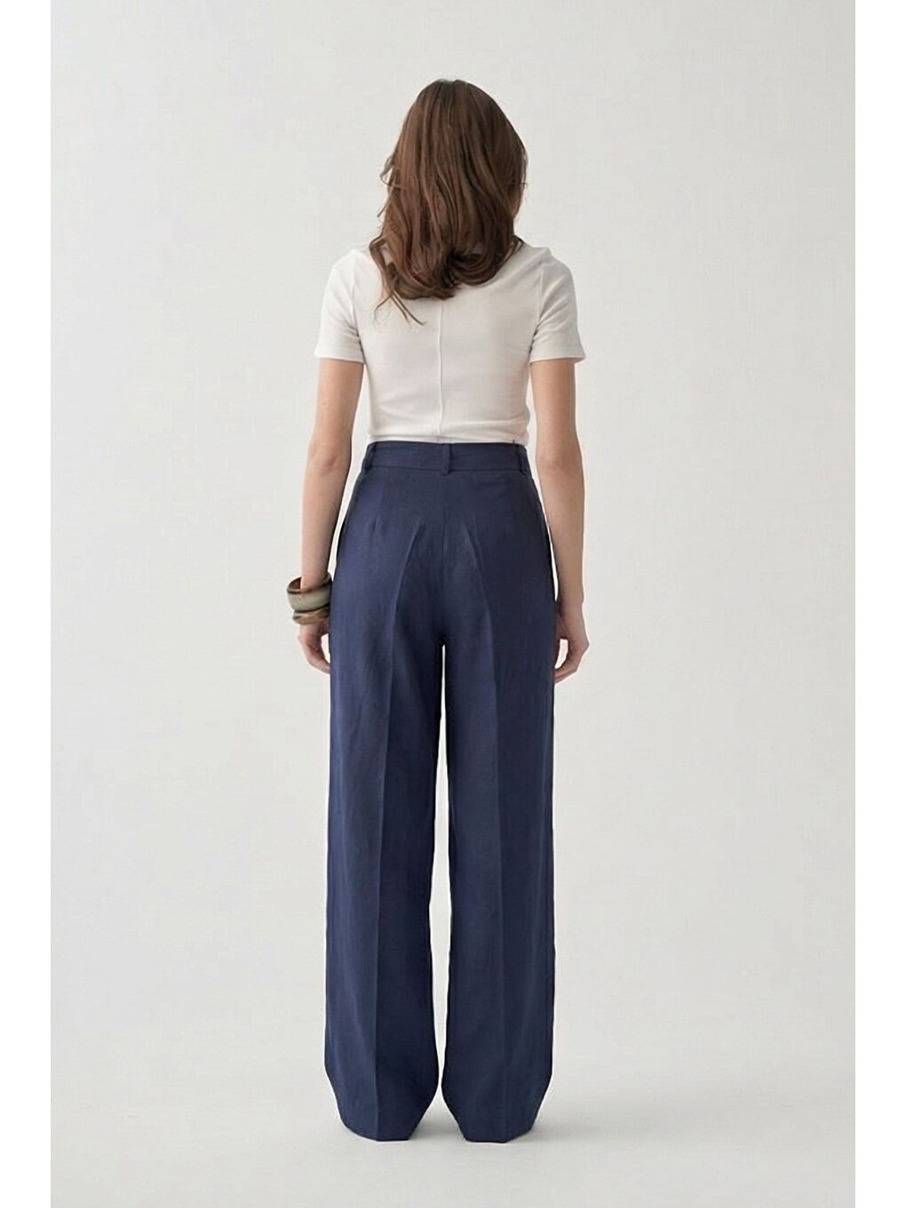İndigo-Keten Palazzo Pantolon-2