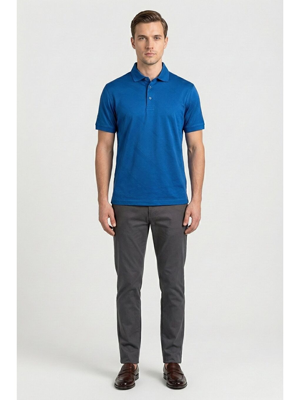 Mavi Giotelli Saks Comfort Fit %100 Pamuk Polo Yaka Düğmeli Erkek T-Shirt-1