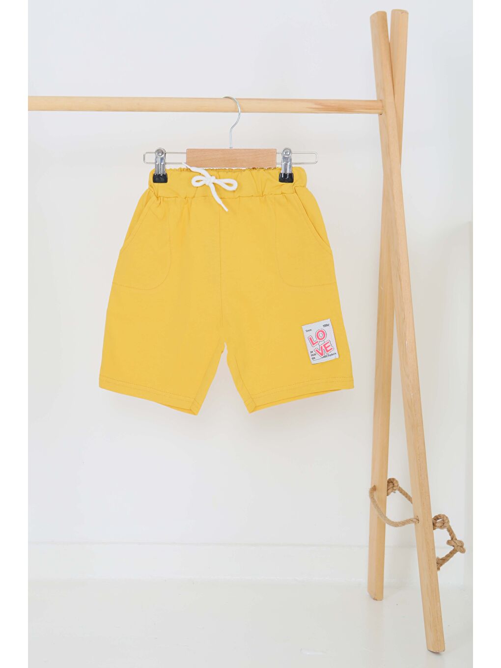 Sarı Kız Çocuk Hardal Baskılı Şort - 27332