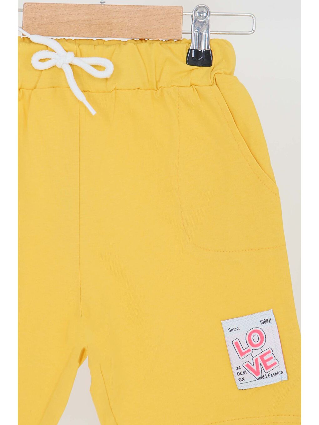 Sarı Kız Çocuk Hardal Baskılı Şort - 27332-1