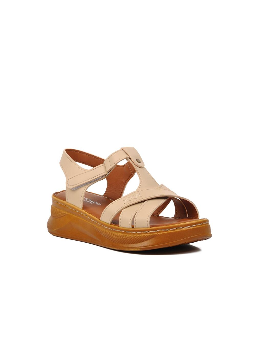 Bej Yüksek Taban Kadın Sandalet 492090-2