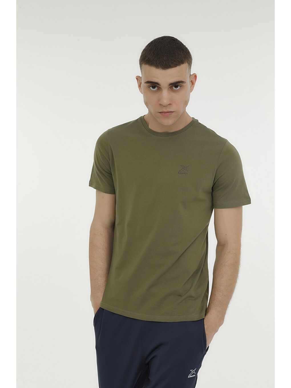 Kinetix M-SN220 BSC C T-SHIRT 3FX Haki Erkek Kısa Kol Tişört