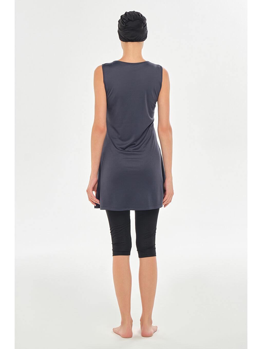 Sıfır Kol Yarı Kapalı Mayo 3610 Antrasit-3