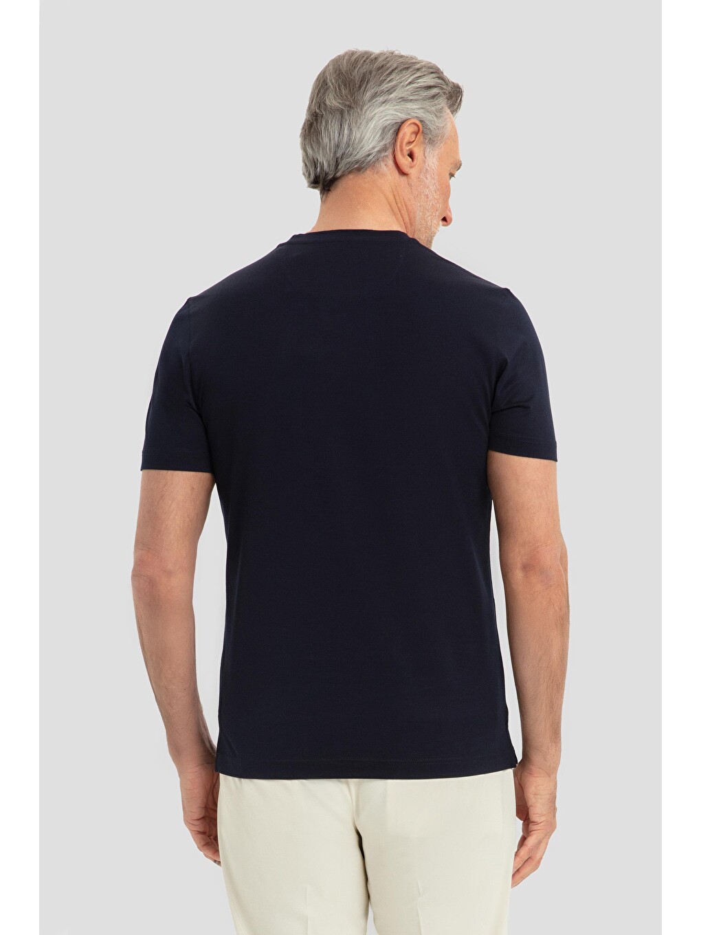 Bisiklet Yaka Basic Erkek Tişört Lacivert-2