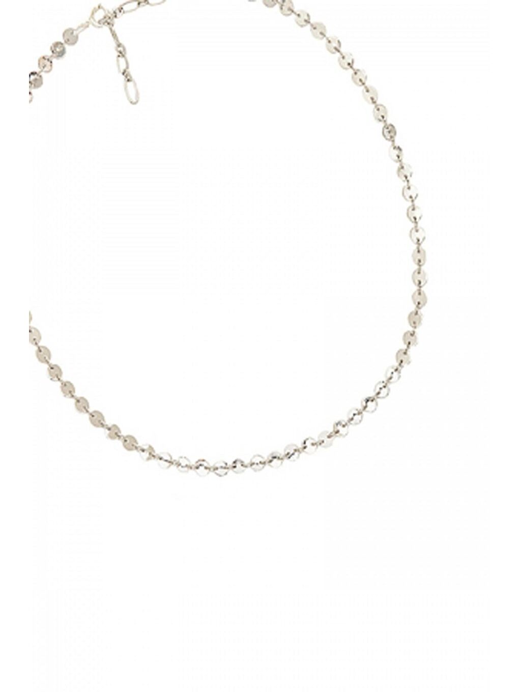 New Obsessions Gri Gümüş Rengi Pul Detaylı VIP Arucas Zincir Choker Kolye - 1