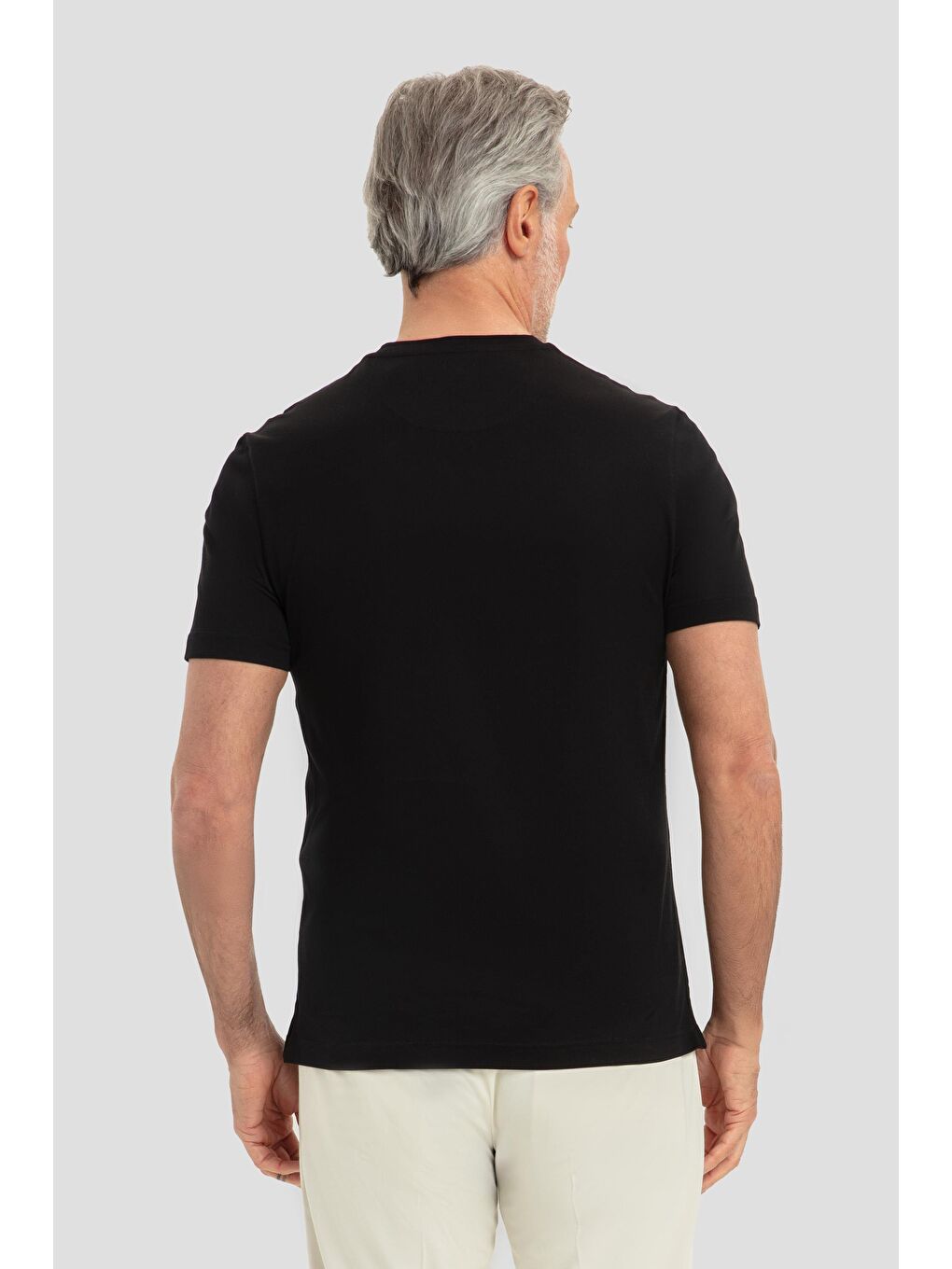 Bisiklet Yaka Basic Erkek T-Shirt Siyah-2