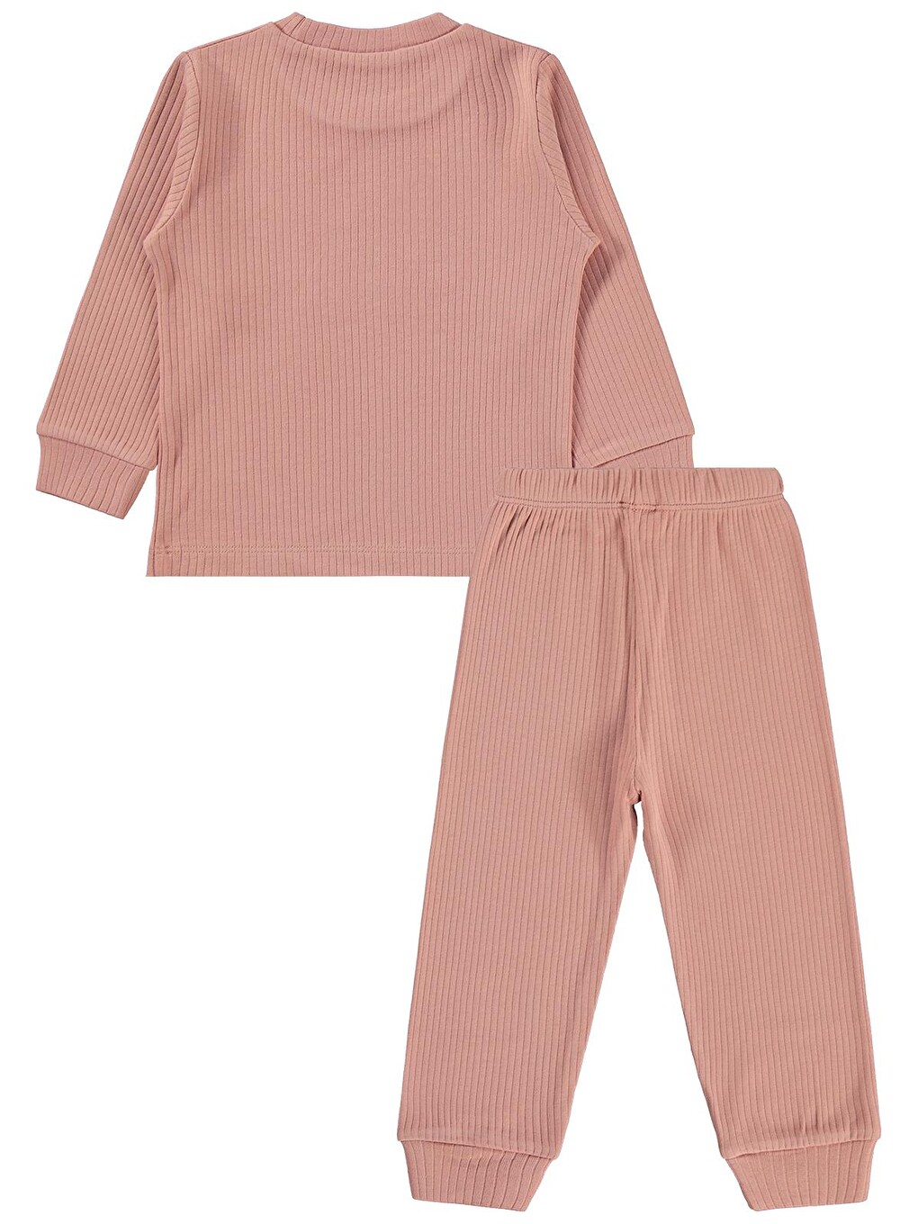 Gülen Yüz Baskılı 1-7 Yaş Pijama Takımı - Pembe-2