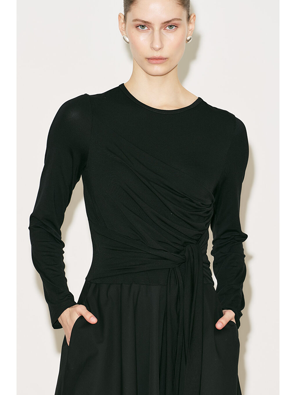 Easy Bağlamalı Elbise Siyah-1