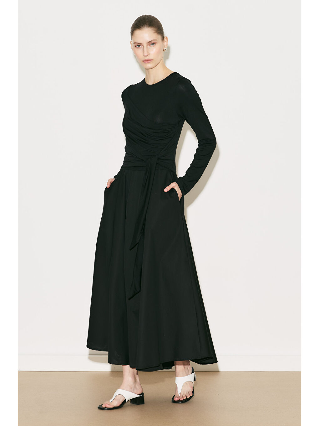 Easy Bağlamalı Elbise Siyah-4