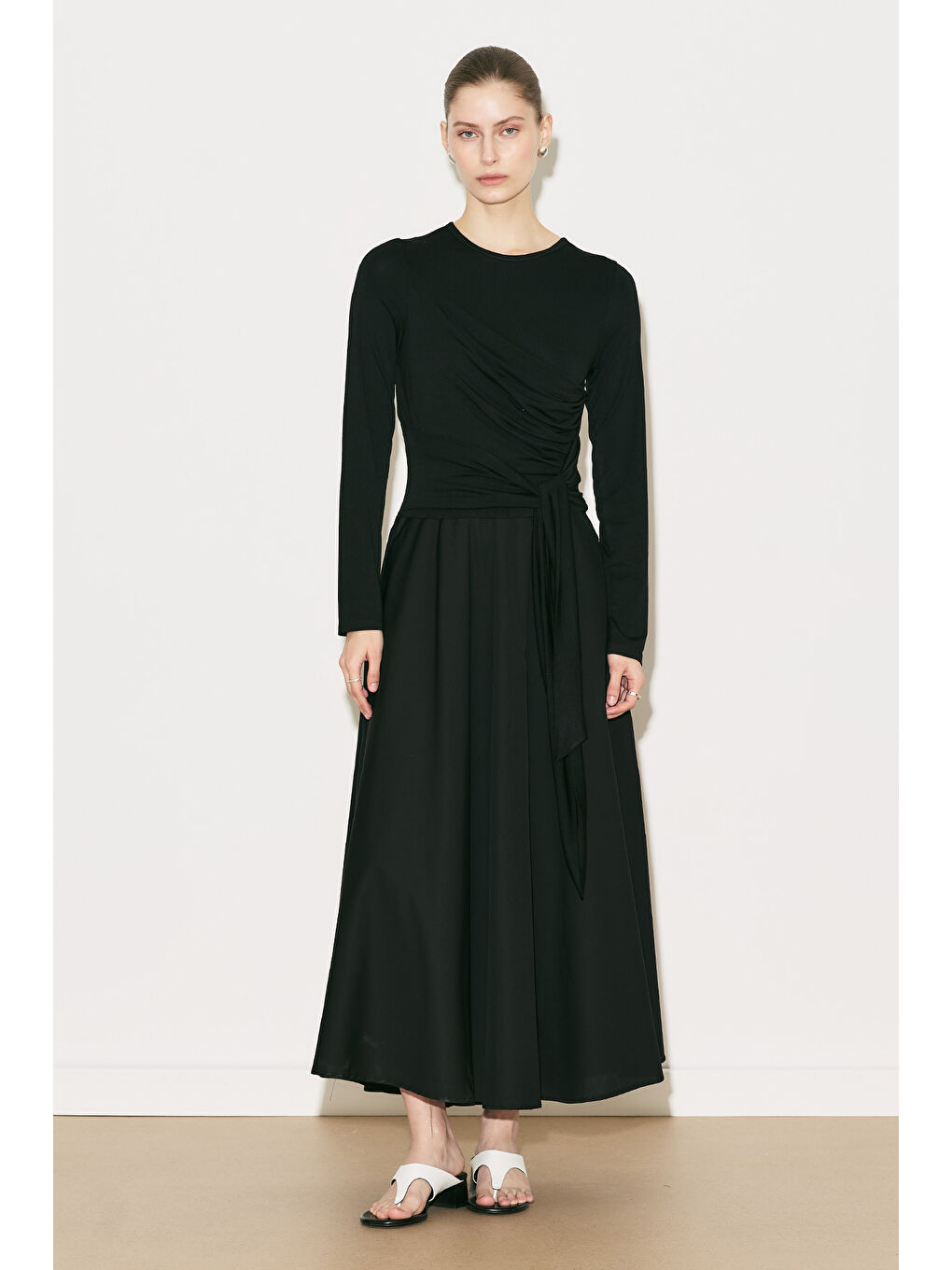 Easy Bağlamalı Elbise Siyah-7