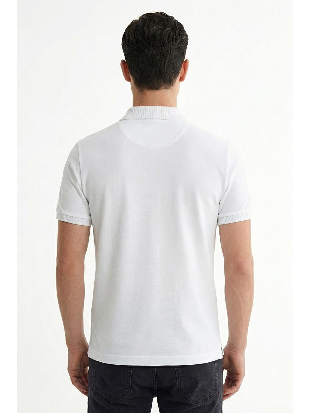 Ekru Standart Fit %100 Pamuklu Polo Yaka Erkek Tişört-1