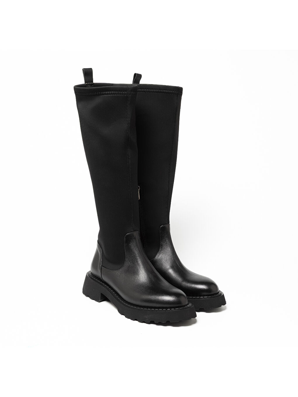 Kadın Çizme GTN-20792 Siyah Deri Siyah Strec-2