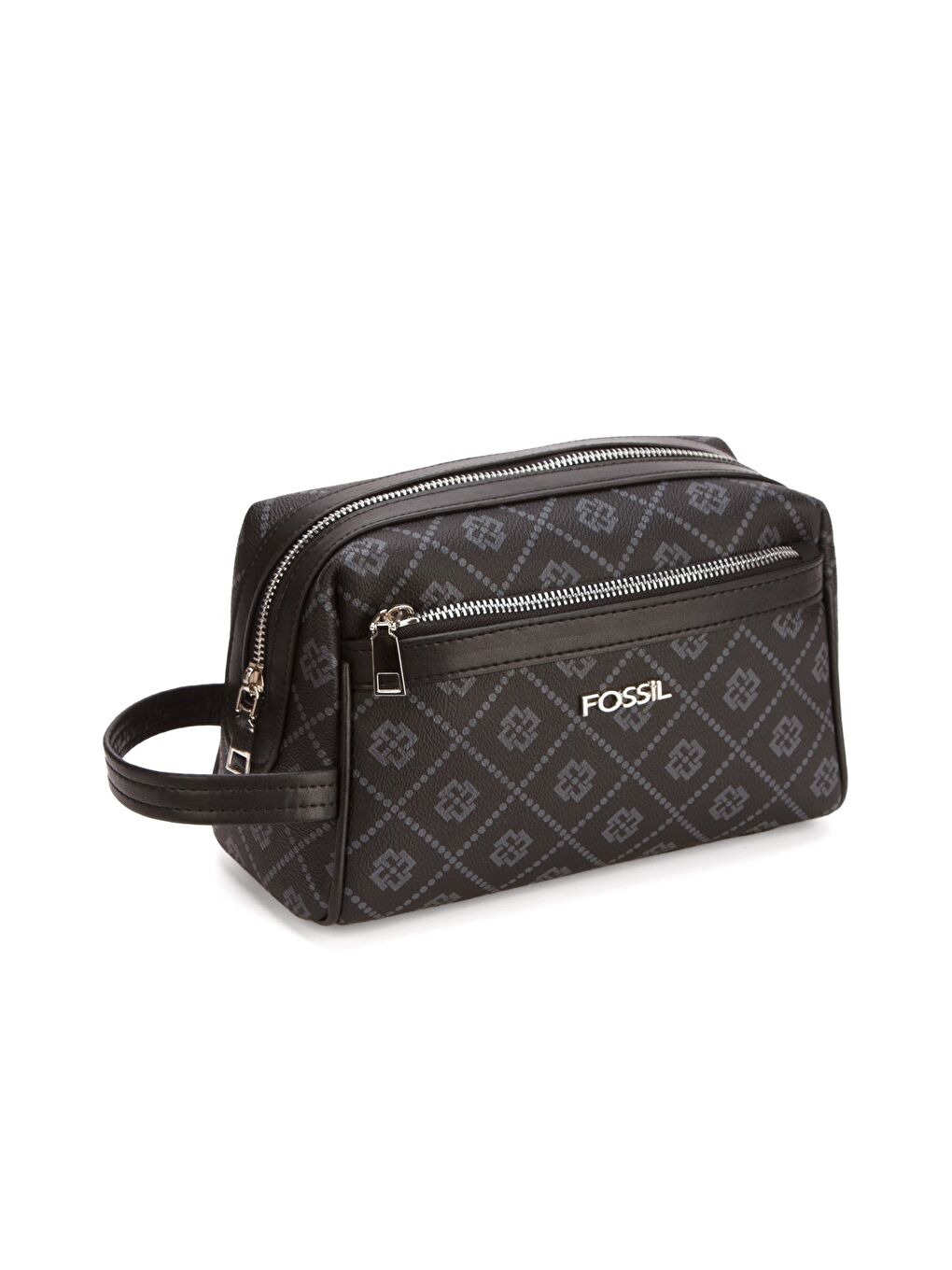 Siyah 2063 Vegan Deri El çantası portföy çanta Baskılı Kahverengi