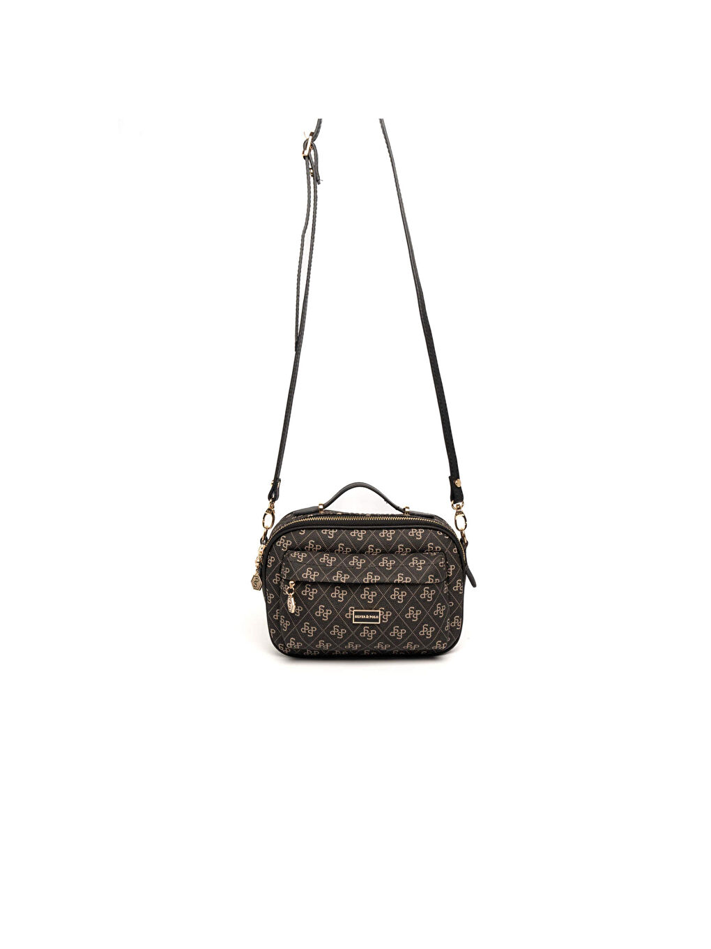 Siyah Kadın Çapraz Çanta 1186-46780 SILVER POLO ÇAPRAZ BAYAN ÇANTASI M178 FÜME-MAT SİYAH-1