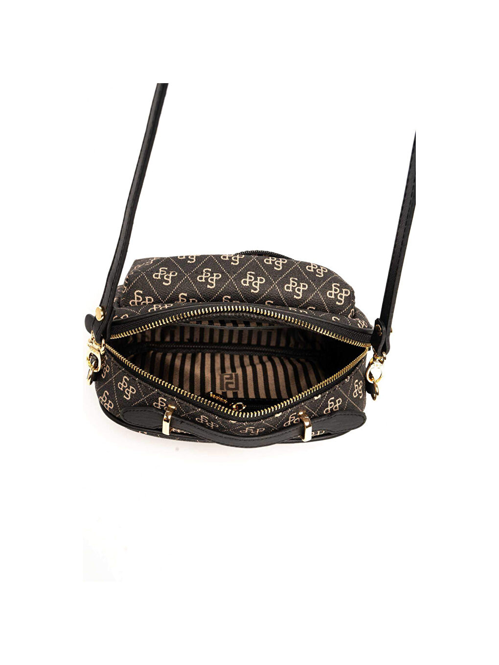 Siyah Kadın Çapraz Çanta 1186-46780 SILVER POLO ÇAPRAZ BAYAN ÇANTASI M178 FÜME-MAT SİYAH-5