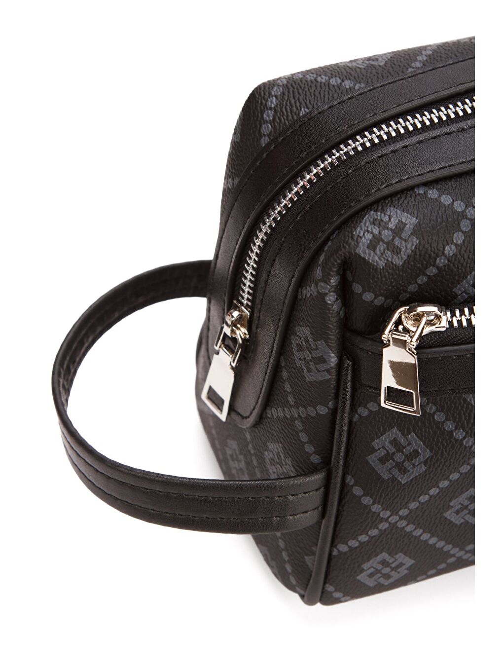 Siyah 2063 Vegan Deri El çantası portföy çanta Baskılı Kahverengi-3