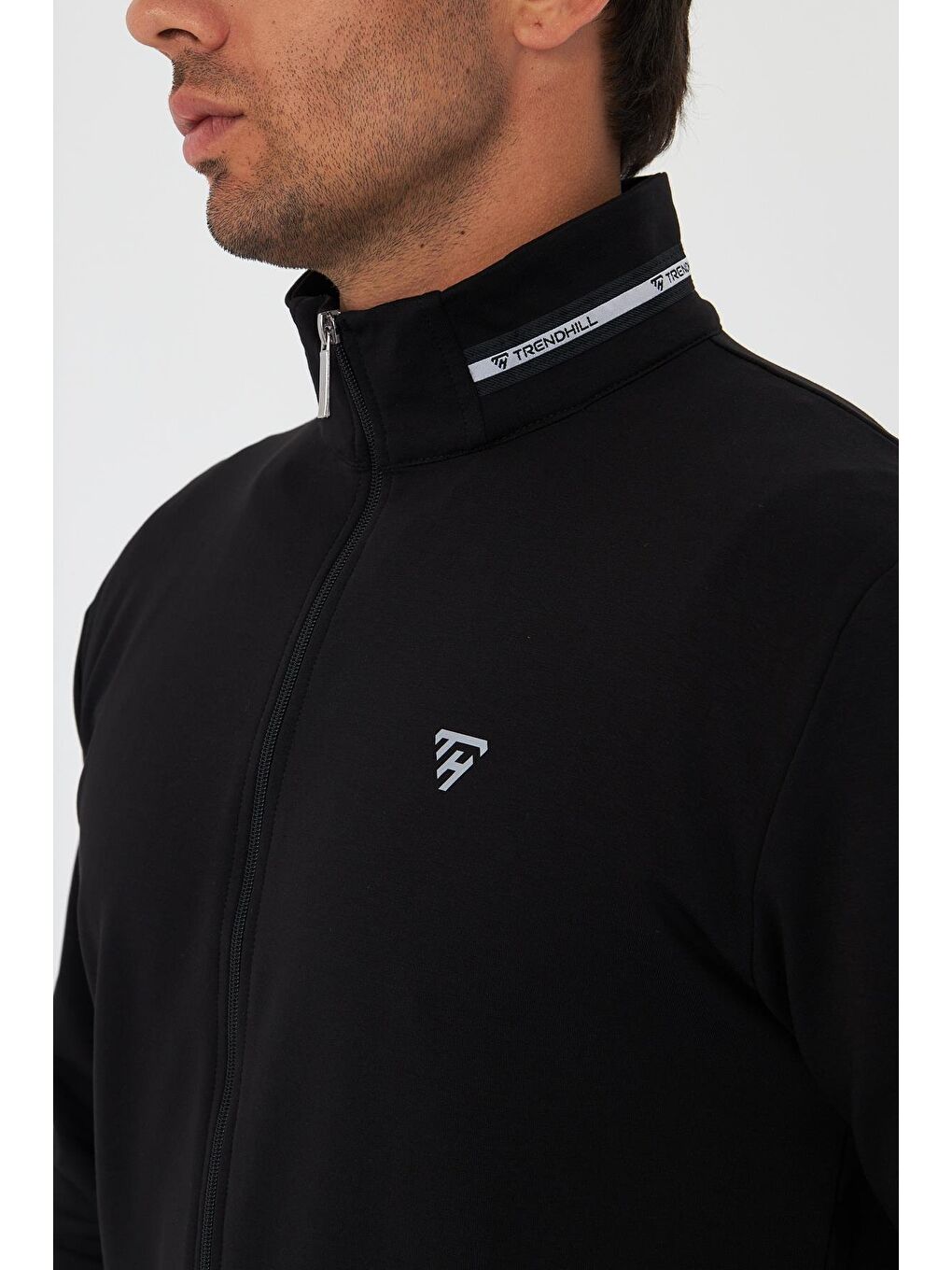 Erkek Pamuklu Dik Yakalı Eşofman Takımı Siyah 5749-S-6