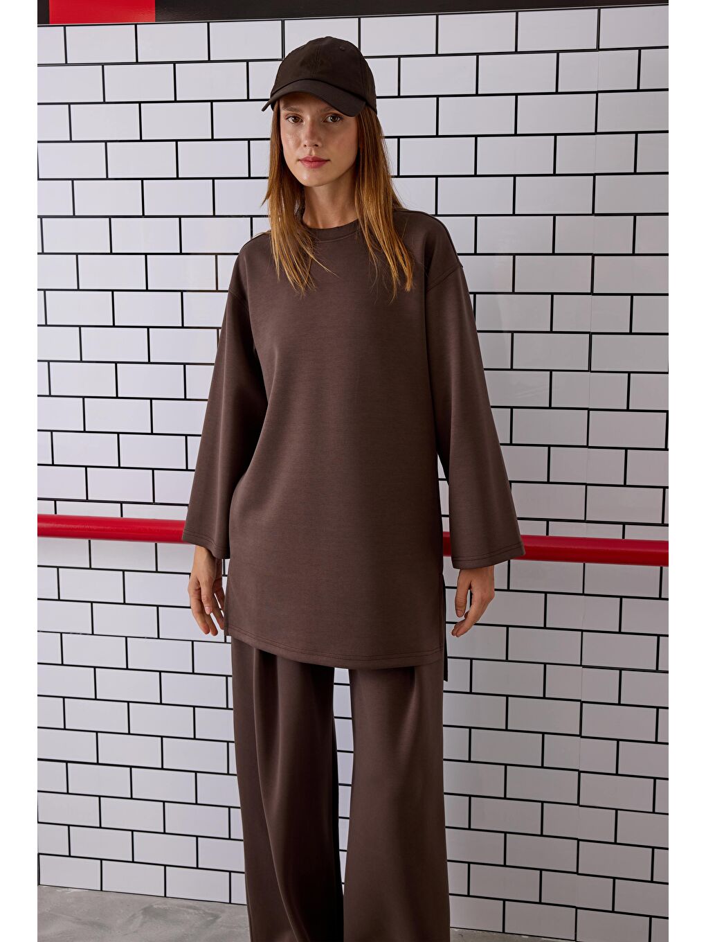 Kahverengi Modal Basic Uzun Sweat Acı Kahve-4