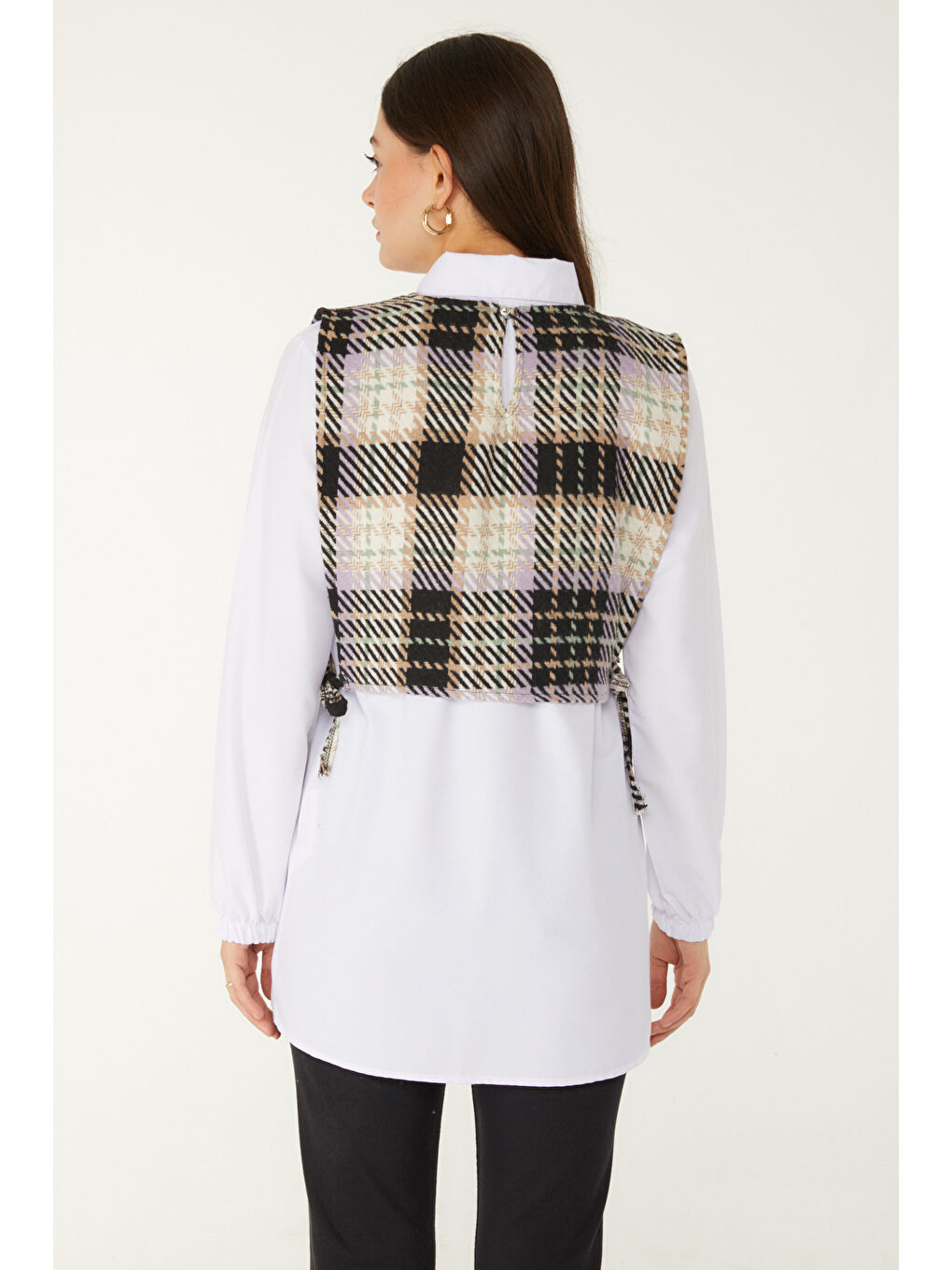 Gömlek Yaka Kadın Lila Gömlek Süveter İkili Takım - 13347-4