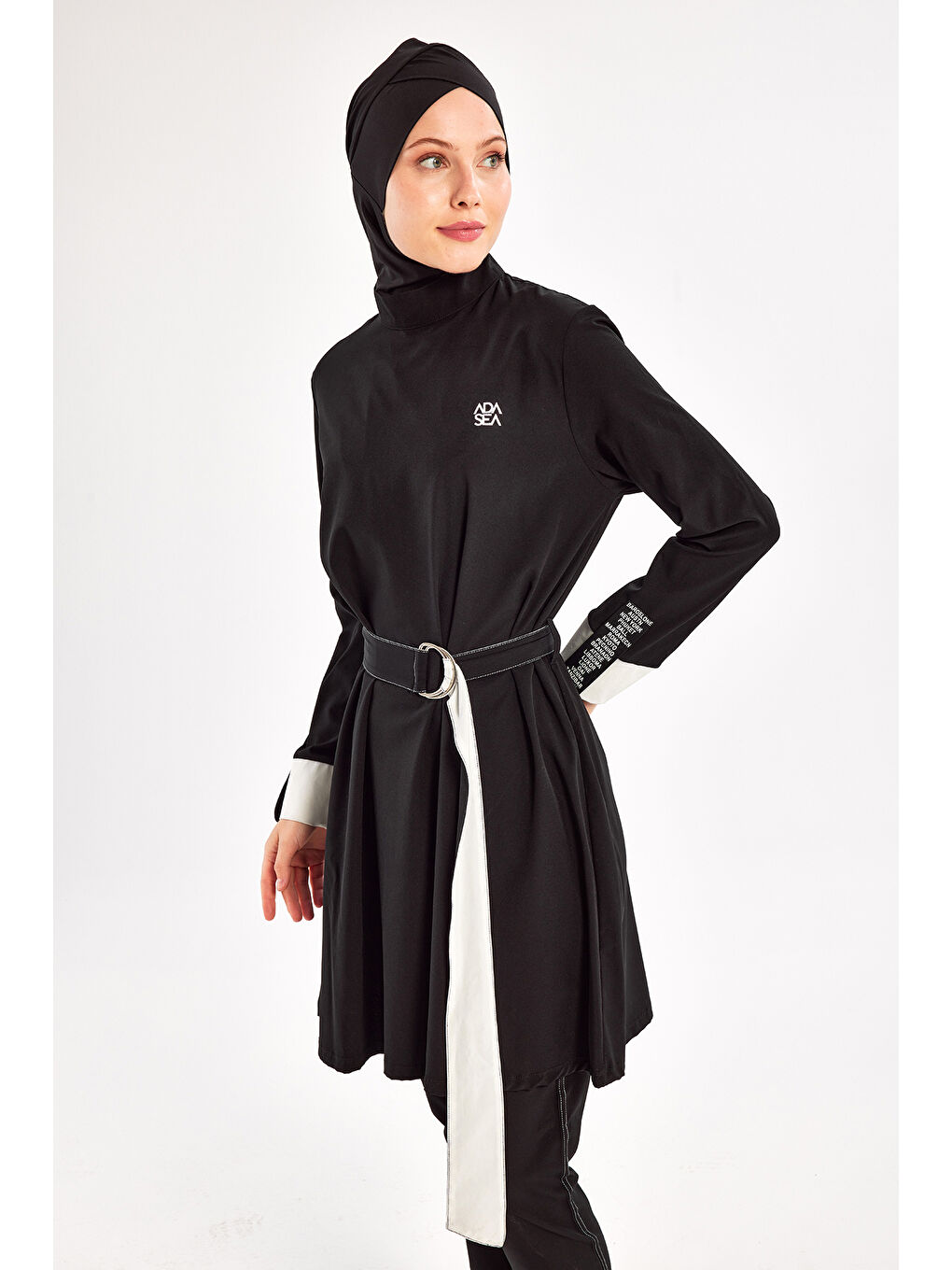 Spor Elastan Tam Kapalı Tesettür Mayo 1221 Siyah14-1