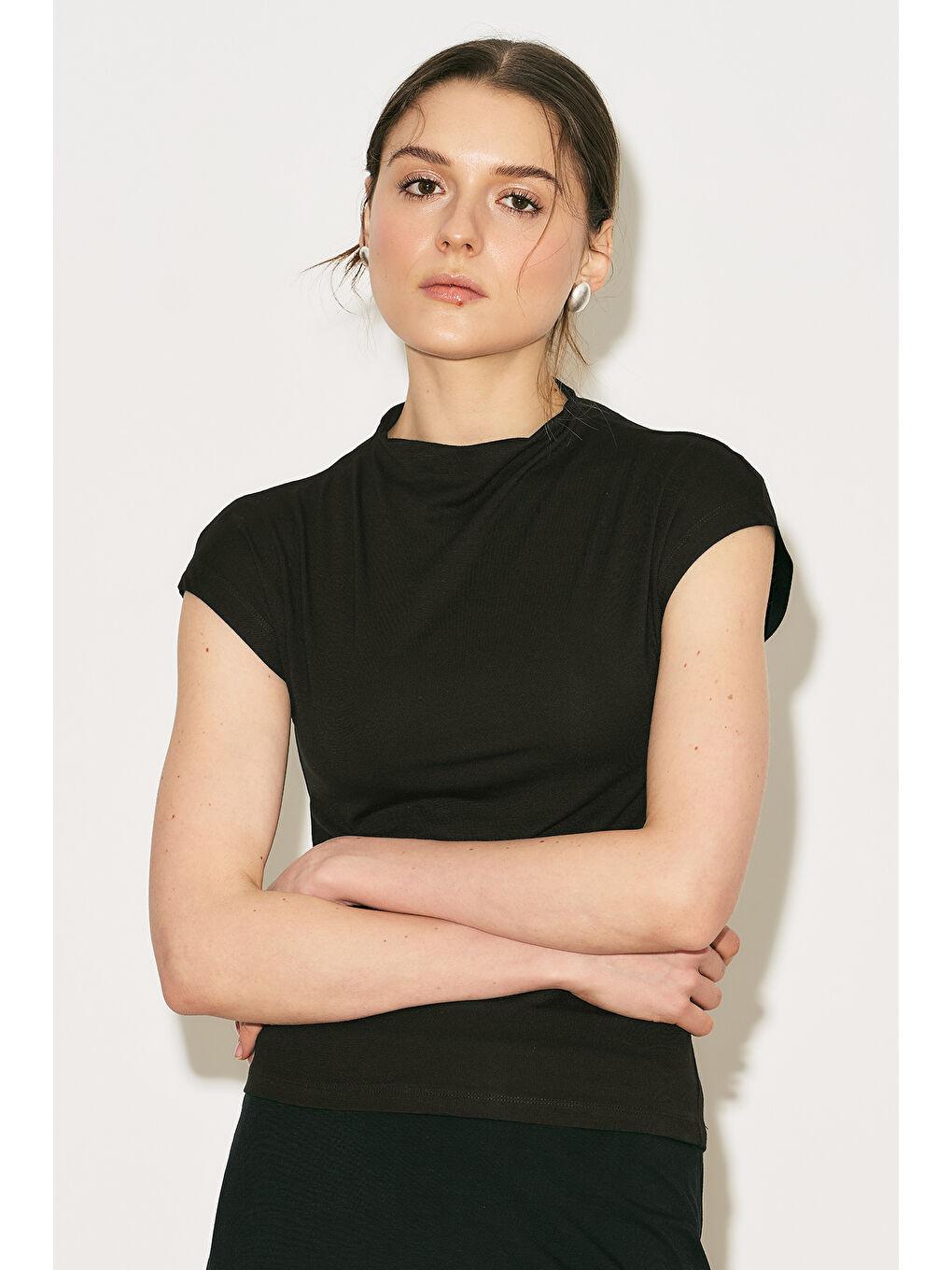 Easy Kolsuz Bluz Kahverengi-3