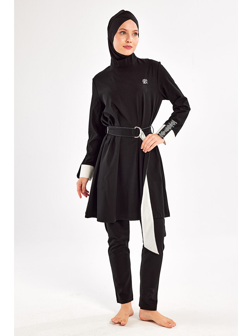 Spor Elastan Tam Kapalı Tesettür Mayo 1221 Siyah14-4
