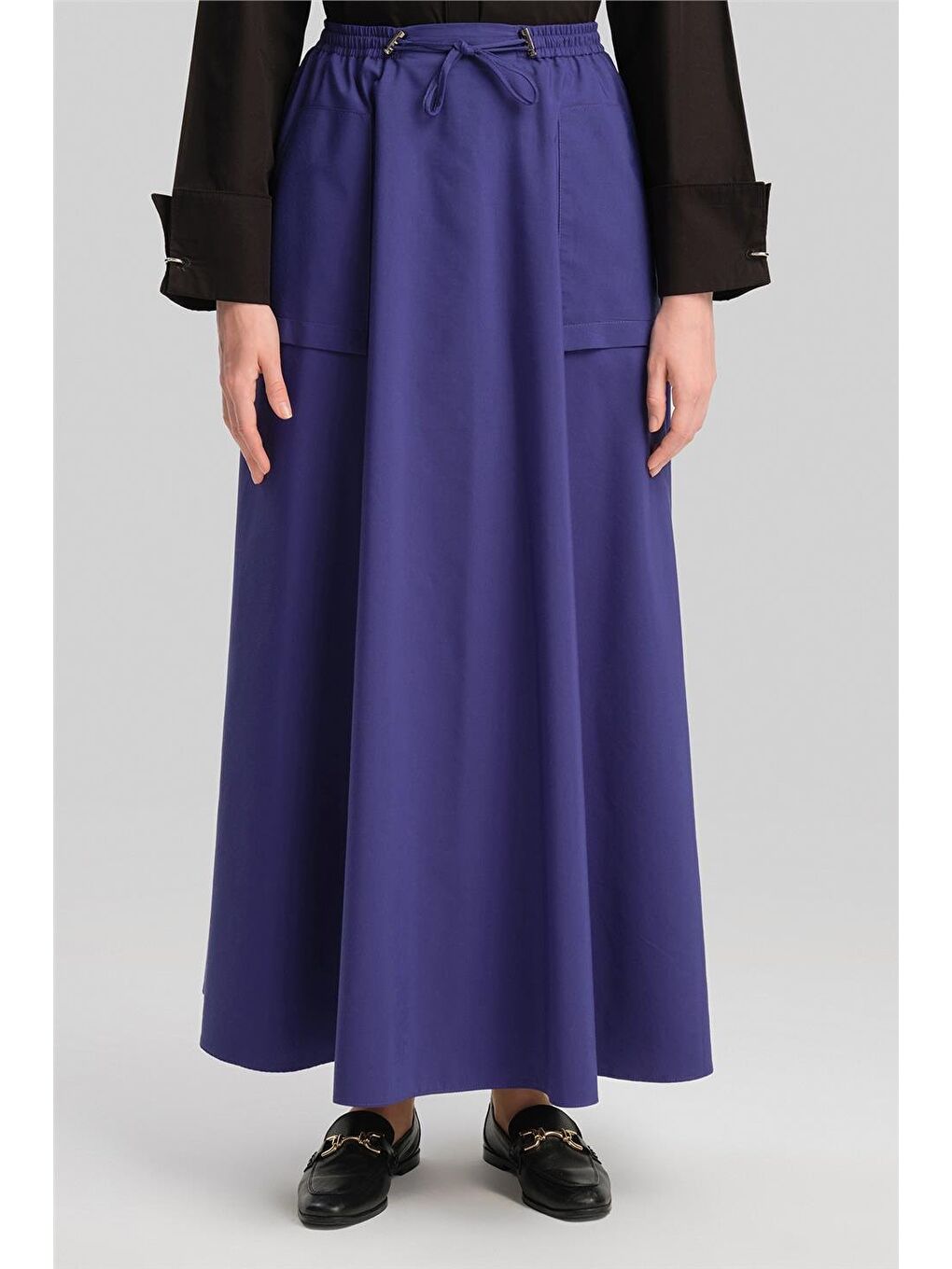 Lacivert Stoperli Pamuk Etek 24Y1630 Morcivert-2