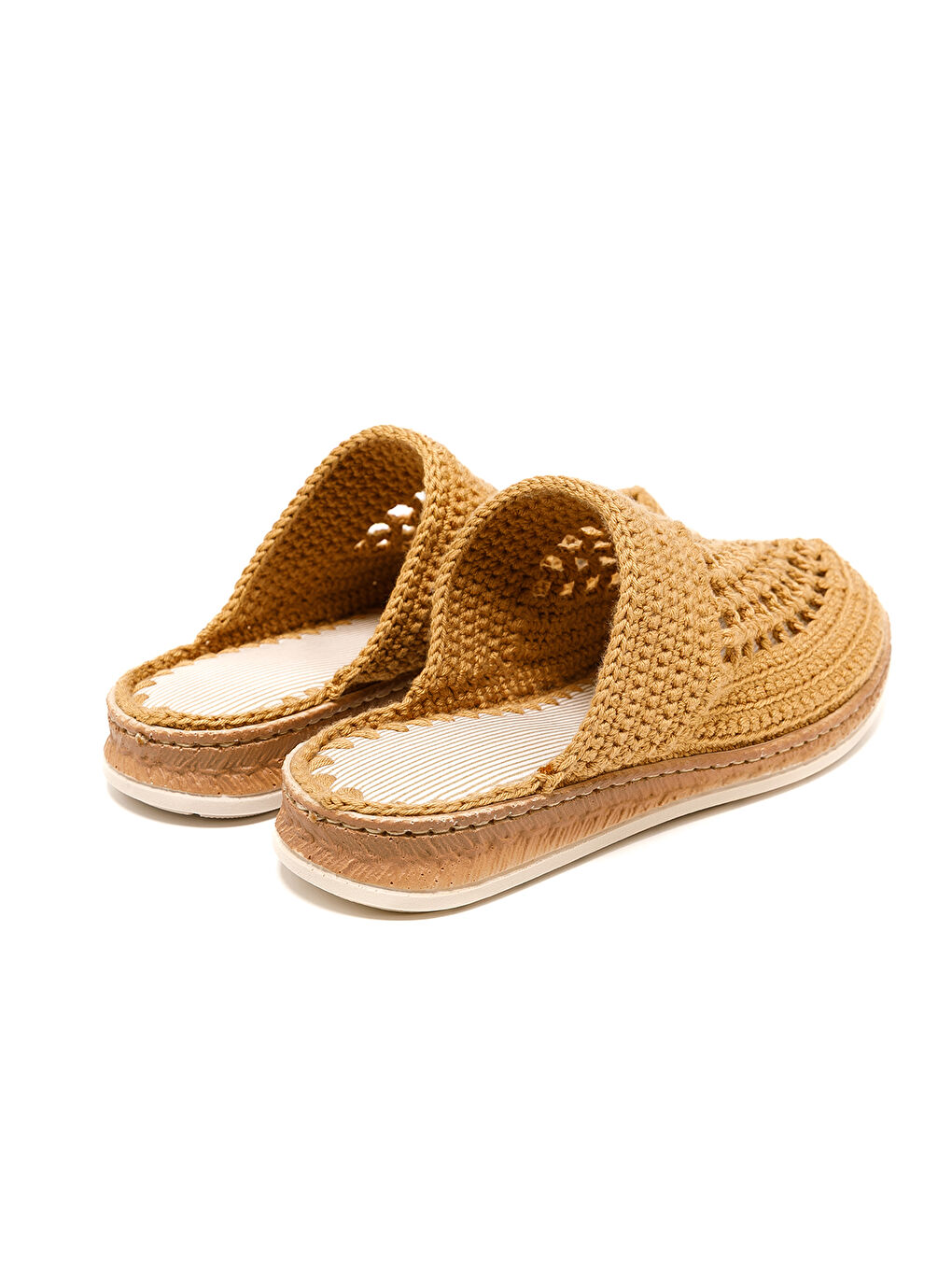 Kahverengi Kadın Terlik BBS_JMY Knitwear Slippers Camel-4
