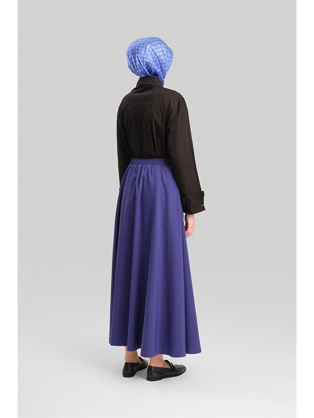 Lacivert Stoperli Pamuk Etek 24Y1630 Morcivert-6