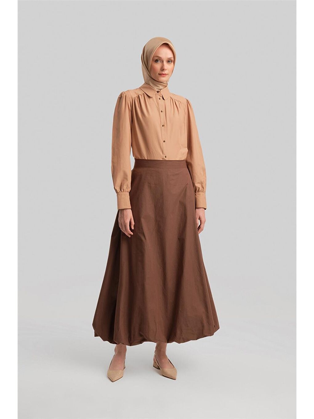 Balon Etek 24Y1641 Kahverengi-2