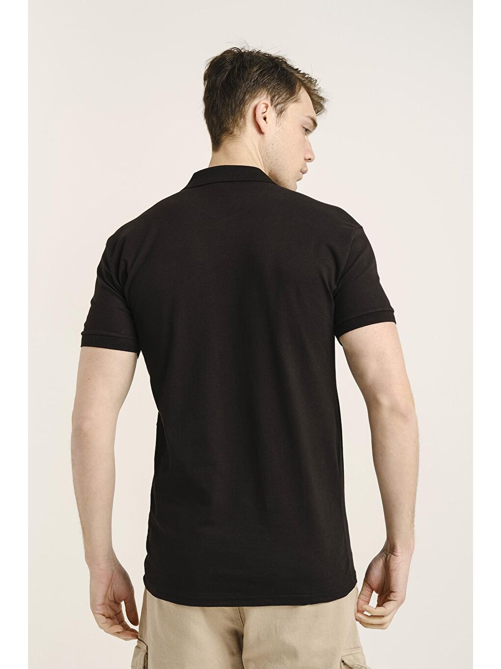 Siyah Alcott Polo Yaka Slim Fit Erkek Tişört-2