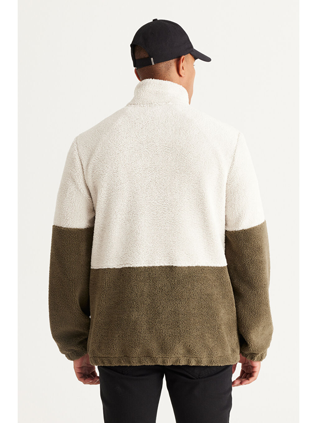 Erkek Bej-Haki Standart Fit Normal Kesim Bato Yaka Polar-5