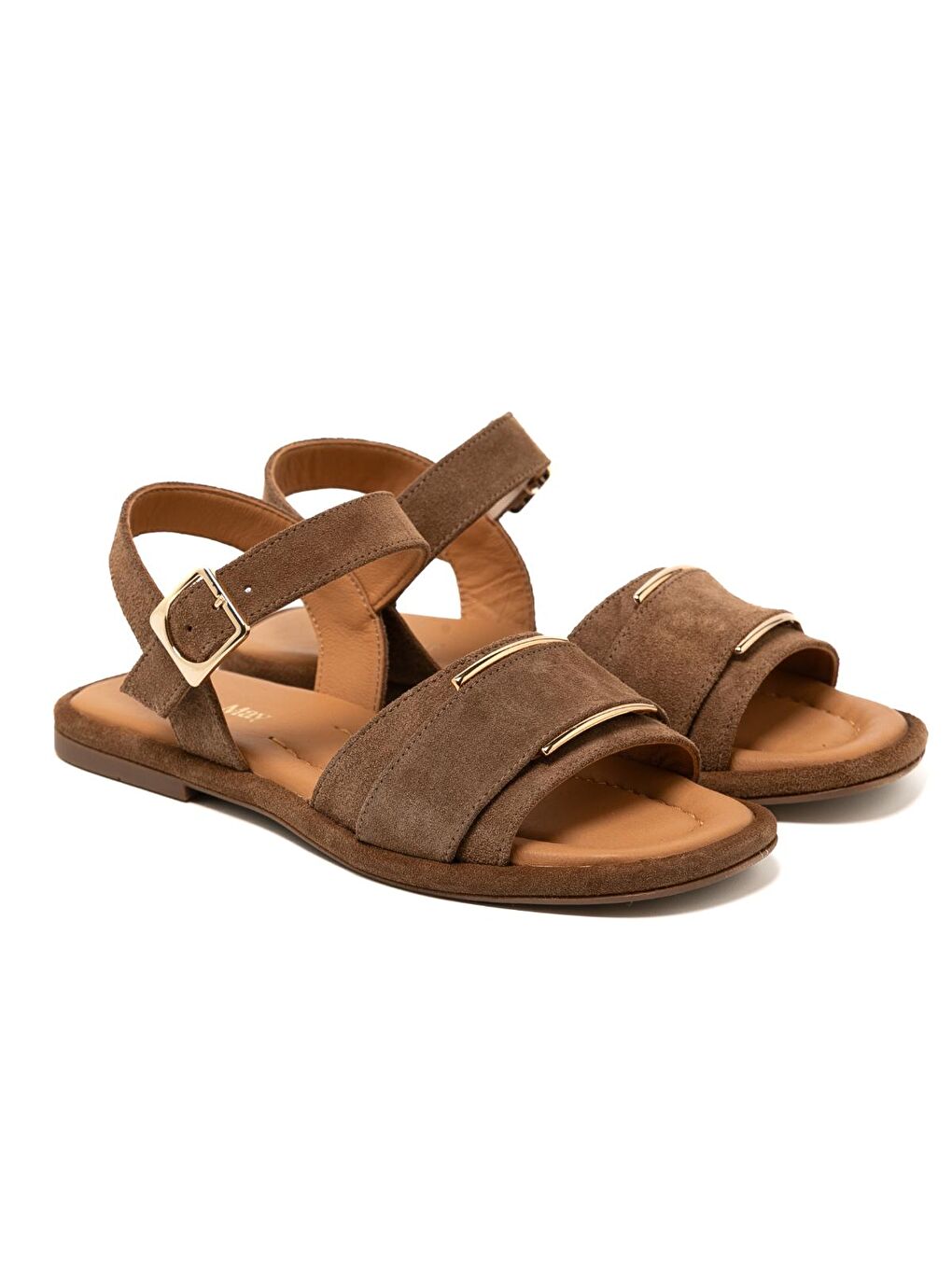 Kahverengi Kadın Sandalet RC-25Y-001-R29624 Tütün Süet-2