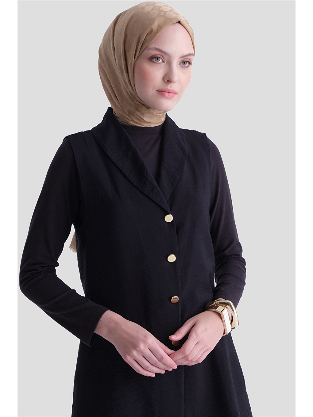 Kemerli Yelekli Takım Siyah-3