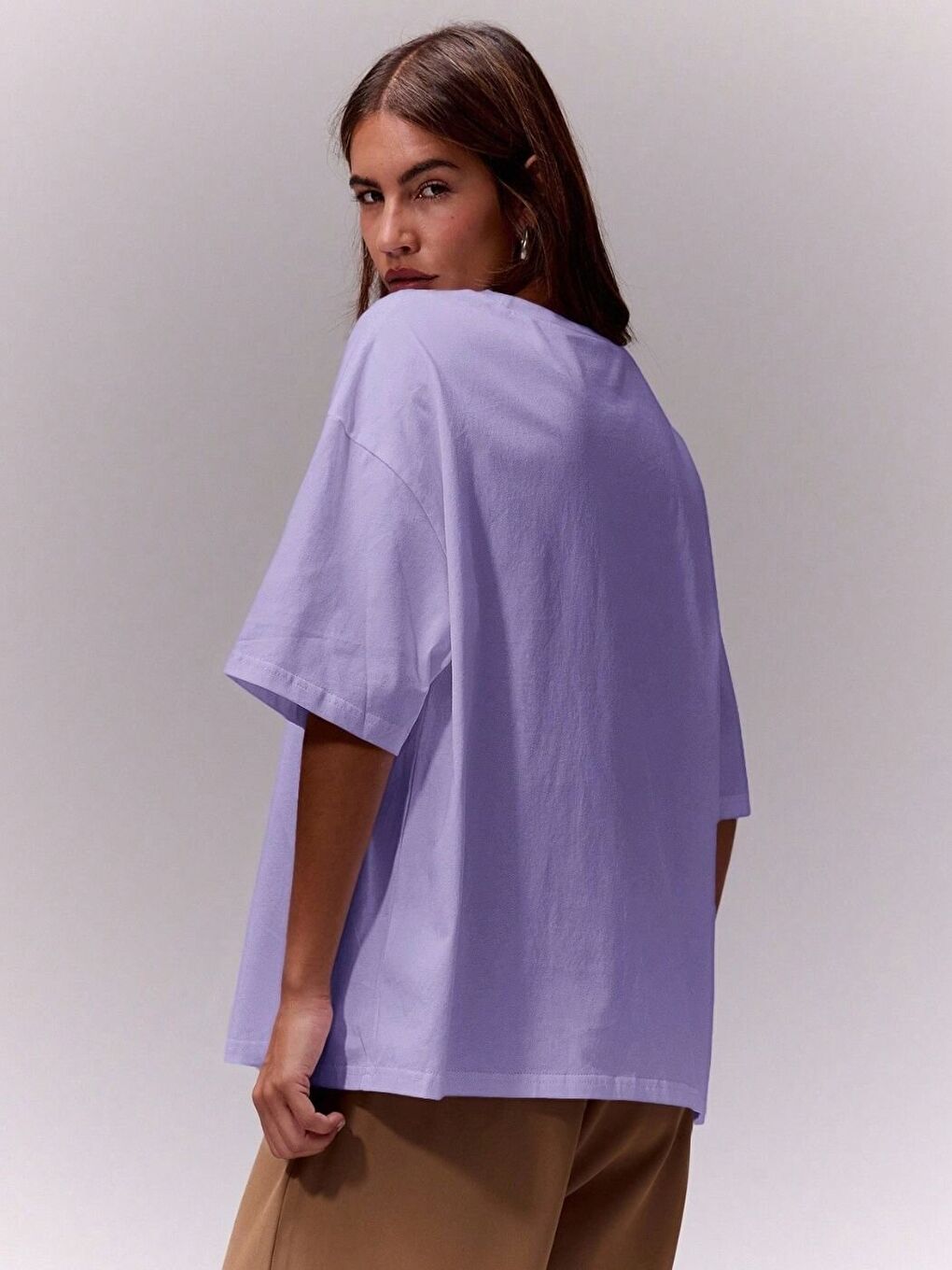 Lila Ev ve Günlük Giyim Tişört-1