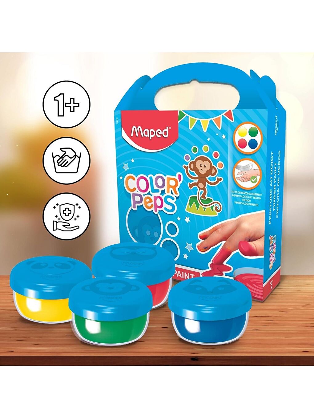 Maped Karışık Asorti Color Peps Parmak Boyası Kavanoz 4 Renk x 80 gr 81251003