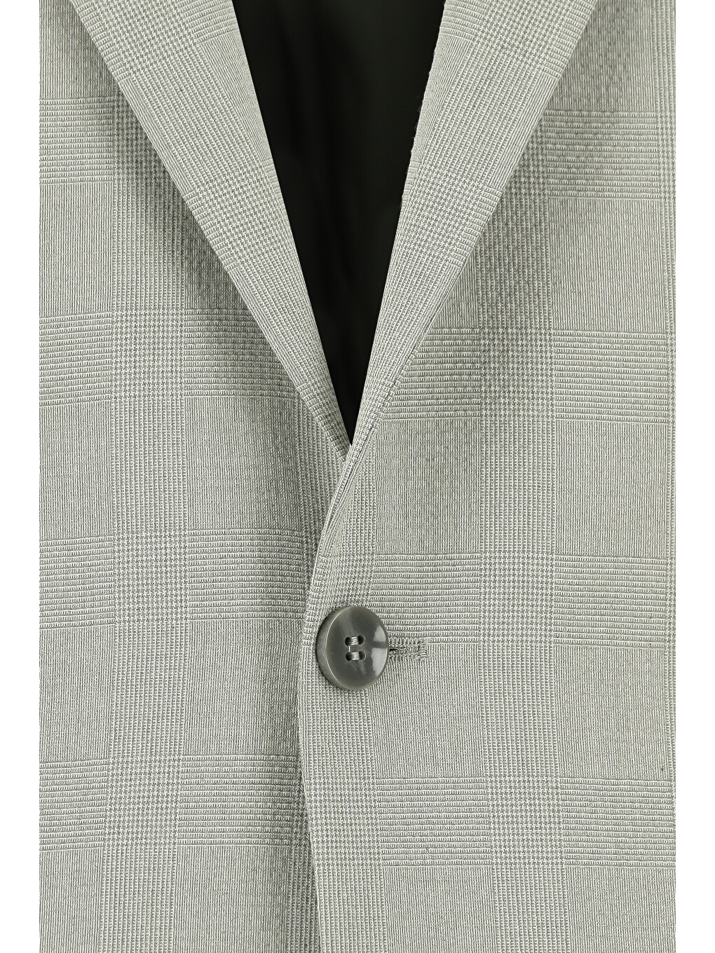 Gri Klasik Ekose Gofre Blazer Ceket-2