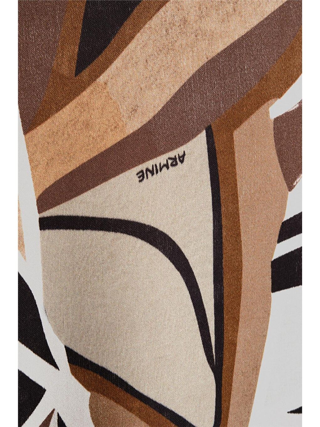 Desenli Etek 24Y1643 Kahverengi-4