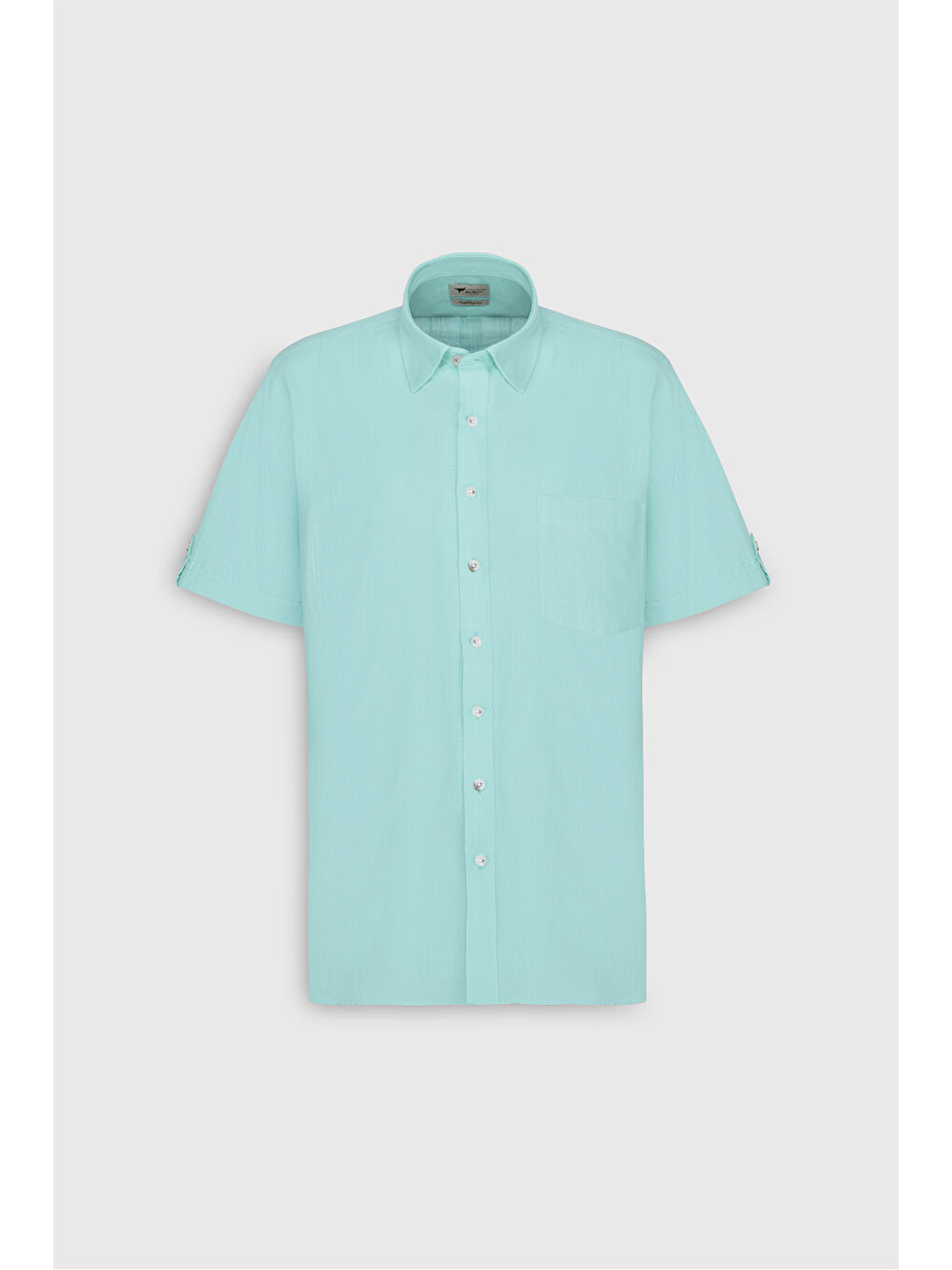 Mavi Erkek Mint Comfort Fit Rahat Kesim Gizli Düğmeli Yaka Keten Görünümlü %100 Pamuk Flamlı Gömlek-5