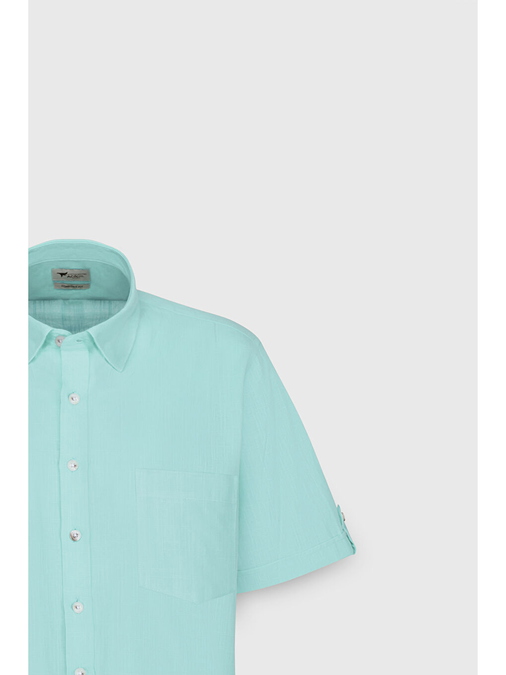 Mavi Erkek Mint Comfort Fit Rahat Kesim Gizli Düğmeli Yaka Keten Görünümlü %100 Pamuk Flamlı Gömlek-6