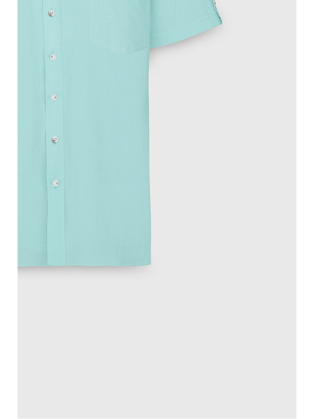 Mavi Erkek Mint Comfort Fit Rahat Kesim Gizli Düğmeli Yaka Keten Görünümlü %100 Pamuk Flamlı Gömlek-7