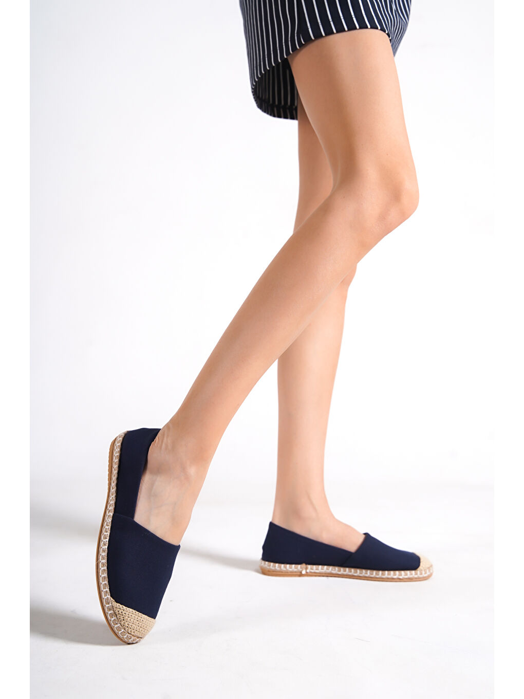 Capone Outfitters Lacivert Pasarella Keten Kadın Espadril - 10