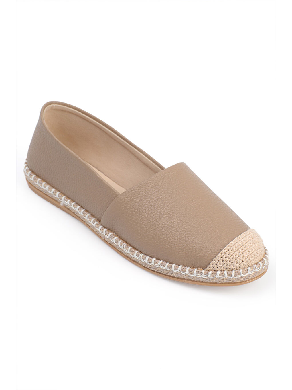 Capone Outfitters Bej Pasarella Cilt Kadın Espadril - 4