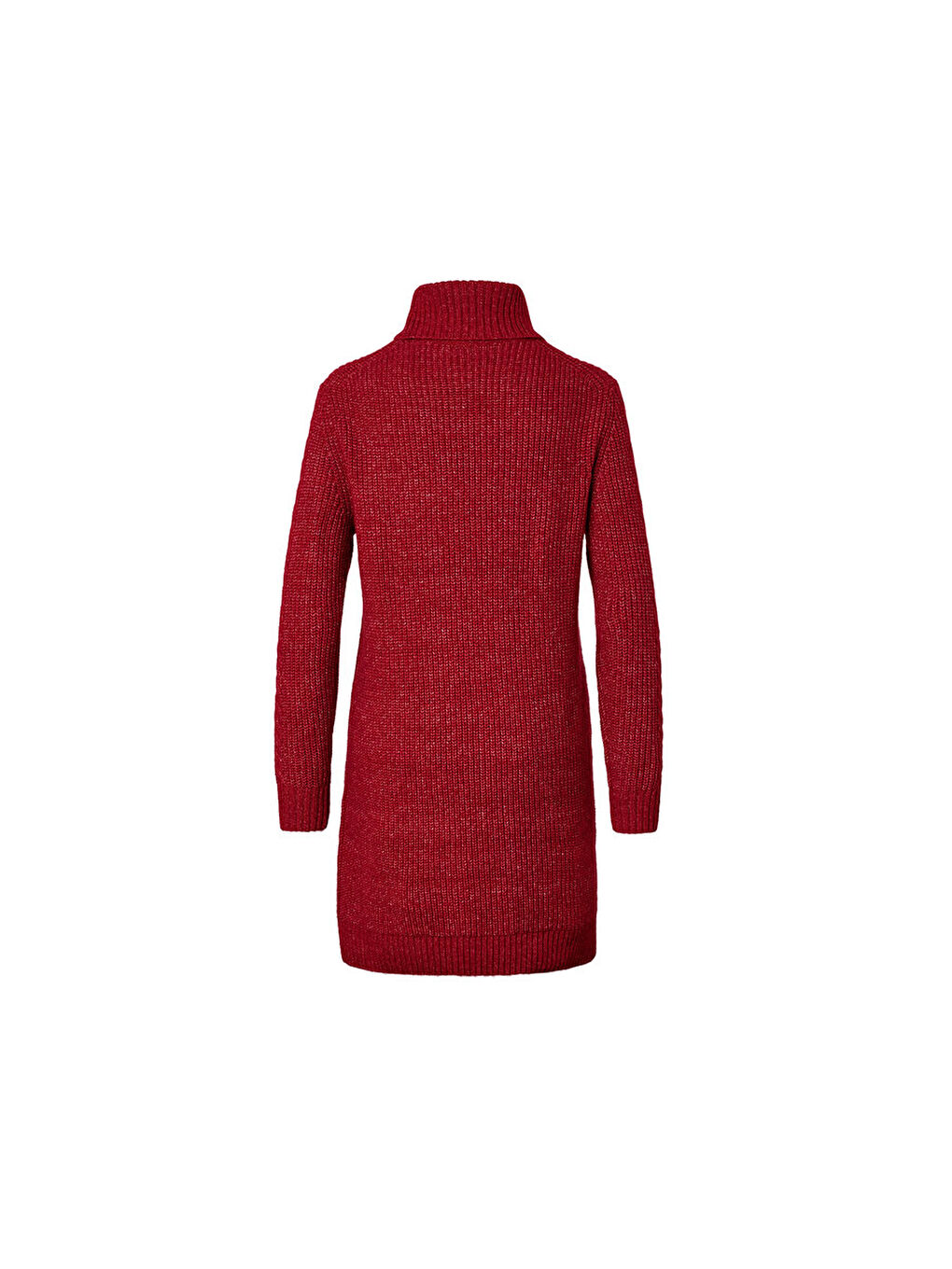 Kadın Kazak, Uzun, Saç Örgü, Kırmızı-4