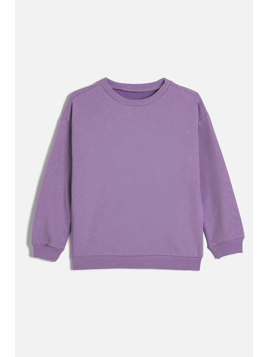 Luess Kız Çocuk Bisiklet Yaka Oversize Sweatshirt - Lila (2-3 Yaş 7-8 Yaş) - 1