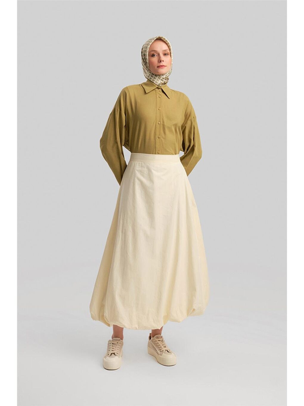 Bej Balon Etek 24Y1641 Aytaşı-2